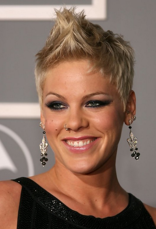 Pink Cool Spiked Short Fauxhawk Haircut for Girls