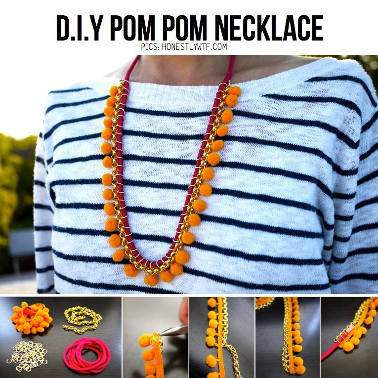 DIY Pom Pom Necklace