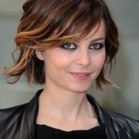 Pretty Short Ombre Hair Style with Side Swept Bangs
