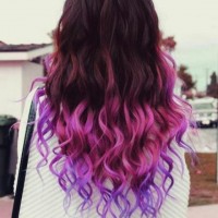 Sexy Brown to Pink Purple Ombre Hair