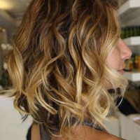 Side View of Sexy Ombre Bob Hairstyle with Waves