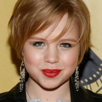 Sofia Vassilieva Layered Short Haircut with Bangs for Fine Hair