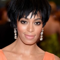 Solange Knowles Layered Black Razor Cut for Black Women