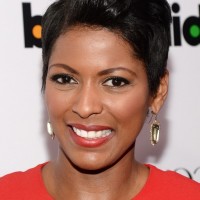 Tamron Hall Short Side Parted Black Haircut for Black Women