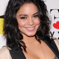 Vanessa Hudgens Black Wavy Curly Hairstyle with Curls for Girls
