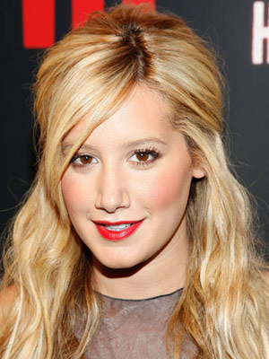 Ashley Tisdale Red Lips and Rosy Cheeks