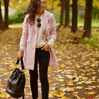 Baby Pink Winter Coat Outfit Idea for 2015