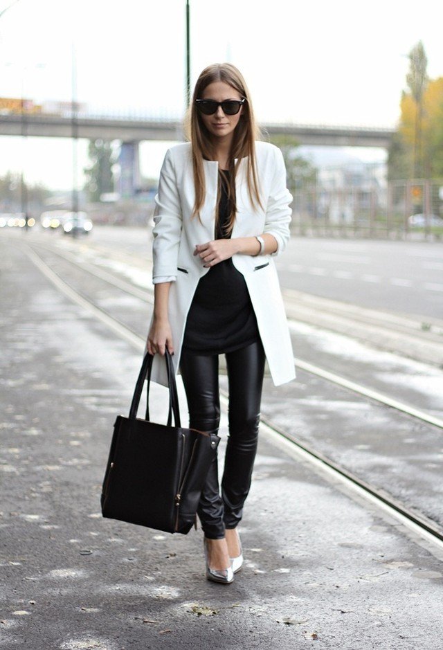 Classy Black and White Outfit for 2015