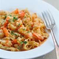 Shrimp Pasta with Creamy Bisque Sauce