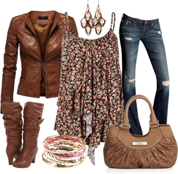 Brown leather and denim look | Styles Weekly