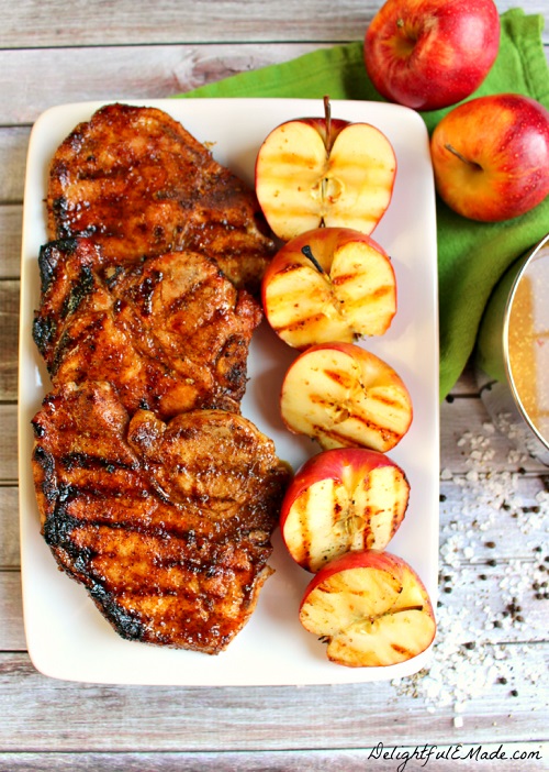 Cider glazed pork chops