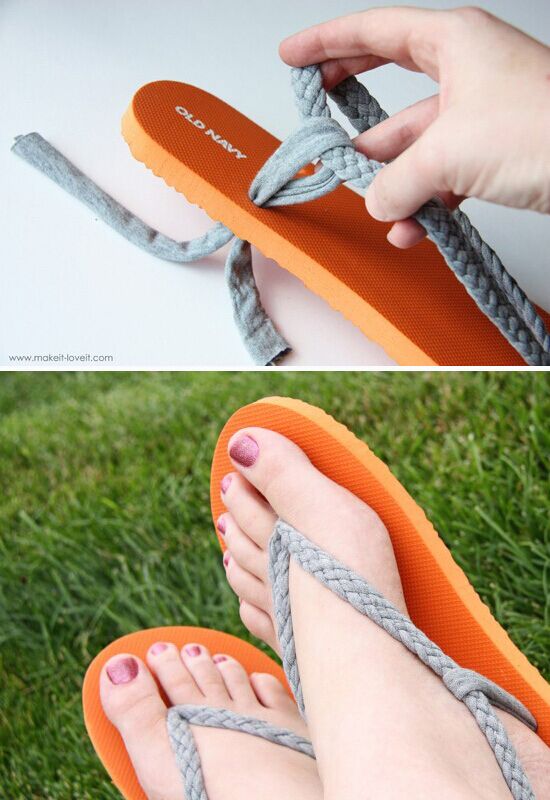 Flip flop refashion part 1 braided straps