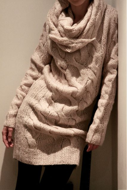 Chunky knit sweater dress