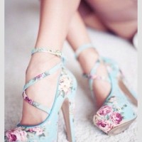 Floral strappy lace ups