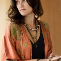 Kimono and layered necklaces