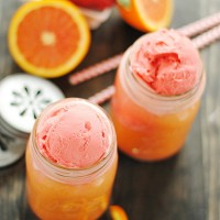 Orange and strawberry slush