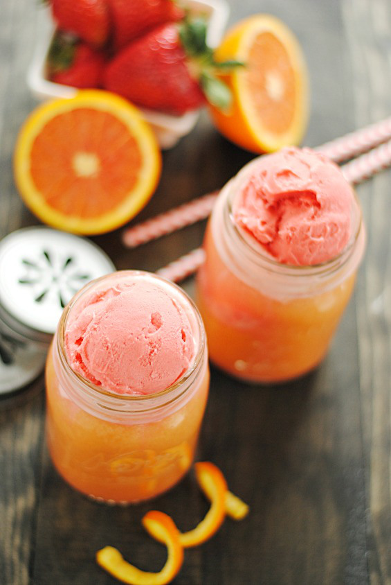 Orange and strawberry slush