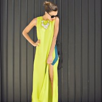 High Slit Yelow Dress