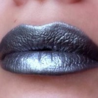 Metallic silver lips
