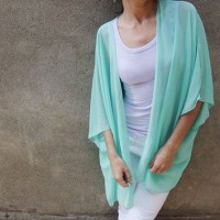 Mint green sheer kimono