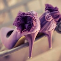 Orchid bridal shoes