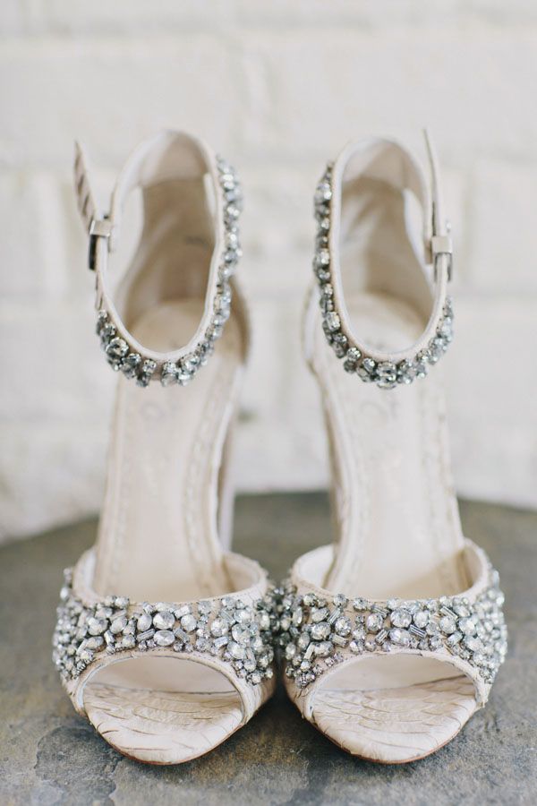 silver bridal heels