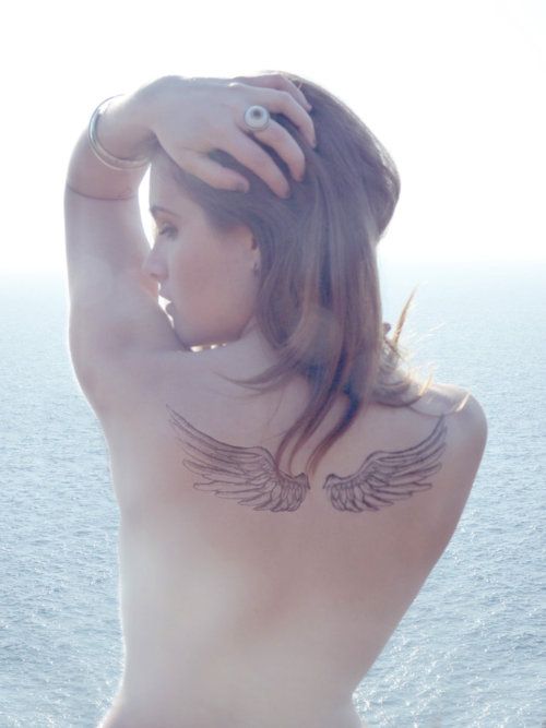 Beautiful Back Wings Tattoo Design