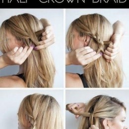 Pretty Braided Half Updo Hairstyle Tutorial